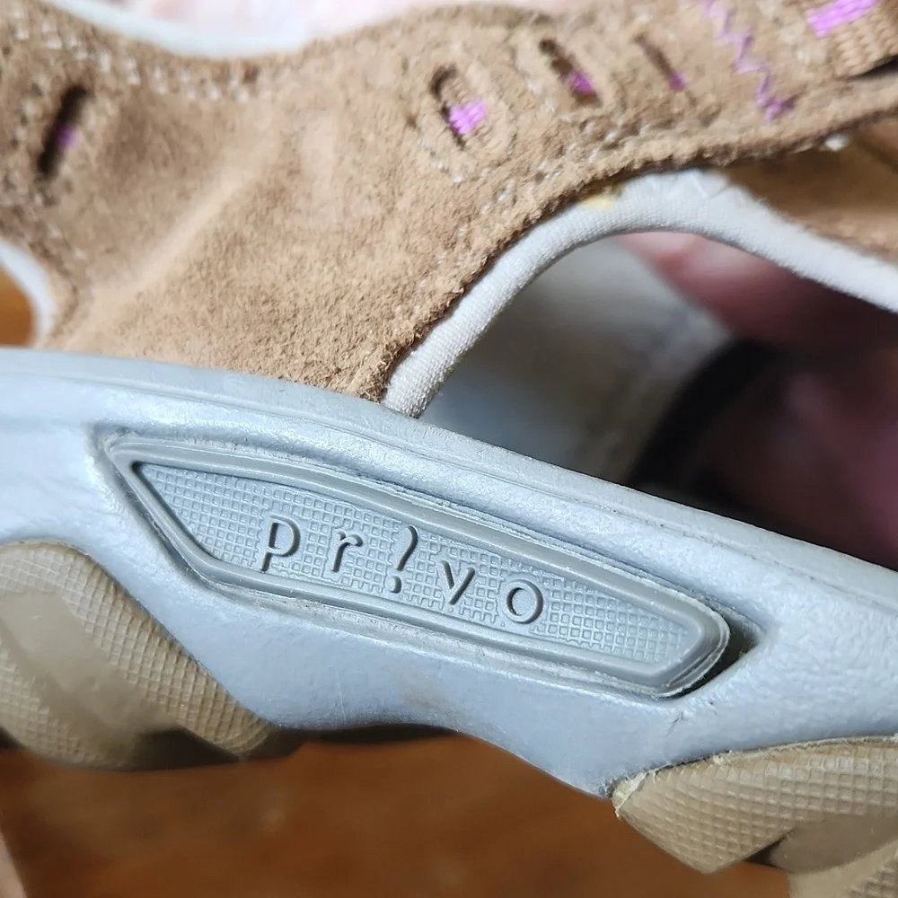 PRIVO Suede Fisherman Sandal SZ 6 Tan Pink - Picture 8 of 11